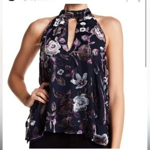 Astr the Label Burnout Velvet Halter Top